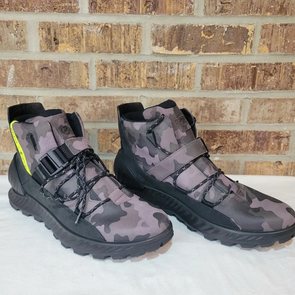 ECCO Exostrike M Gore-Tex Camo Boots Mens EU 46 / US 12-12.5 Titanium Black NEW